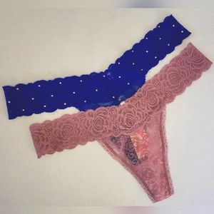 PINK Lace Thong Panty Set NWT/NWOT